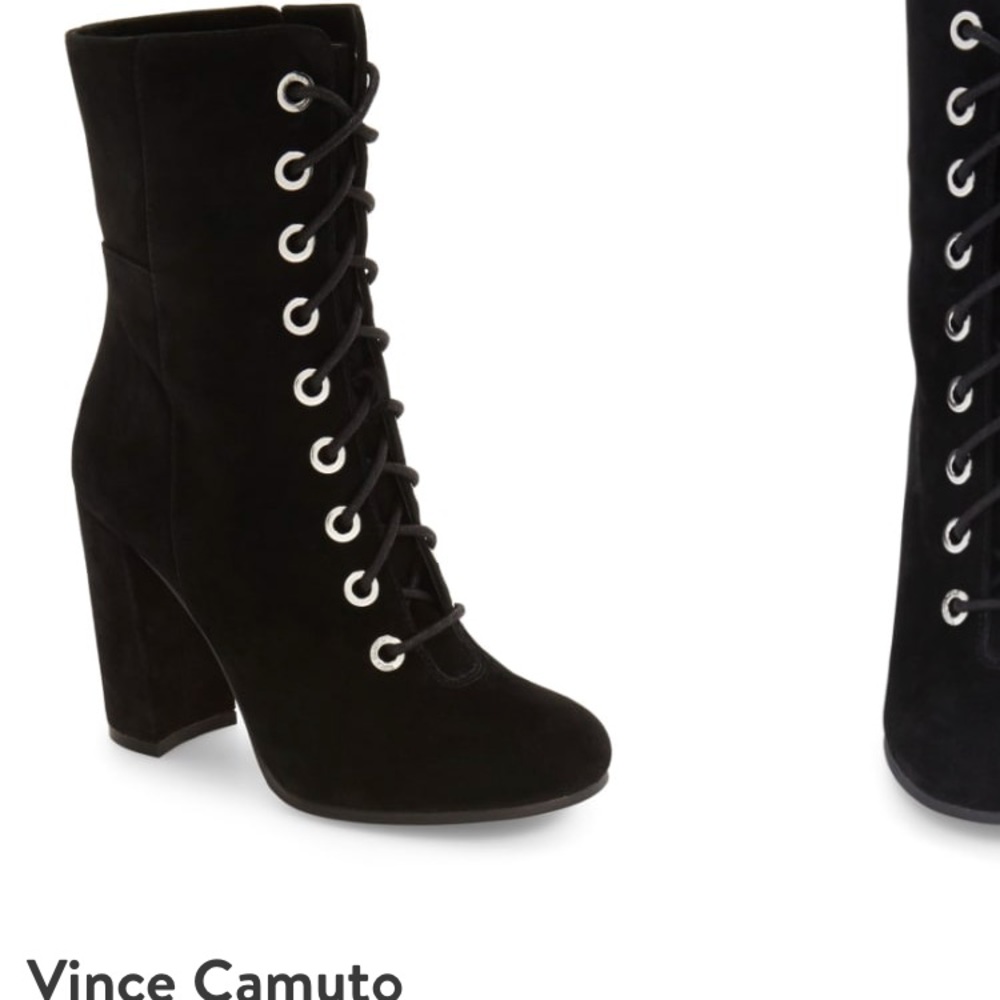 Vince Camuto lace up block heel boots